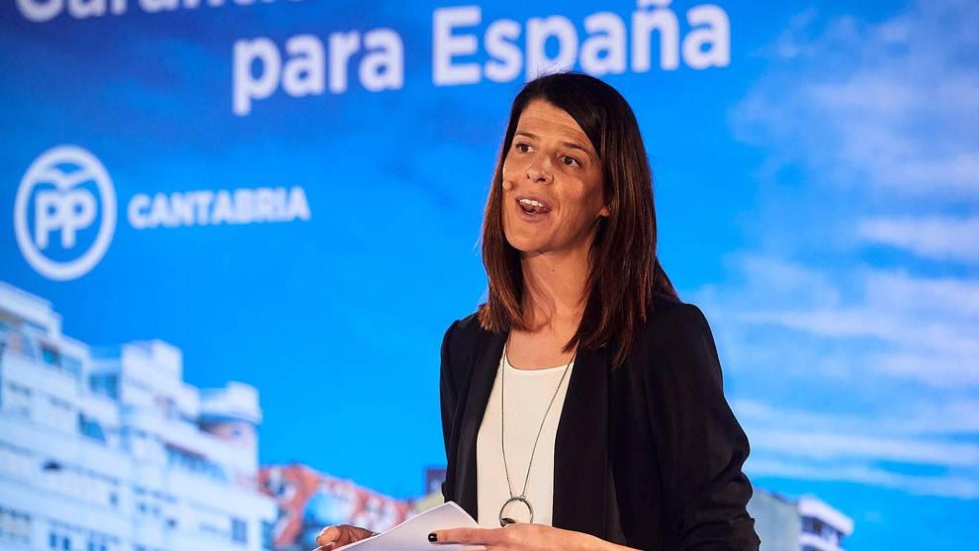 La candidata a la Presidencia de Cantabria, Ruth Beitia, durante el acto de presentación del Partido Popular de su candidatura.