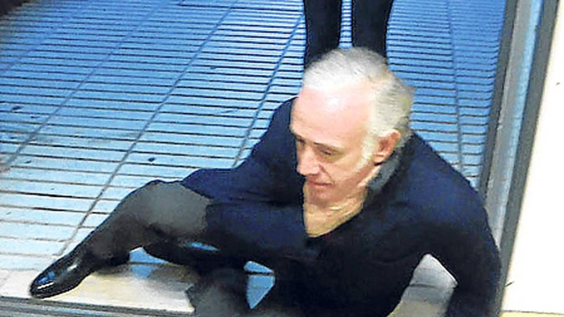 Inda, en el suelo tras el incidente.