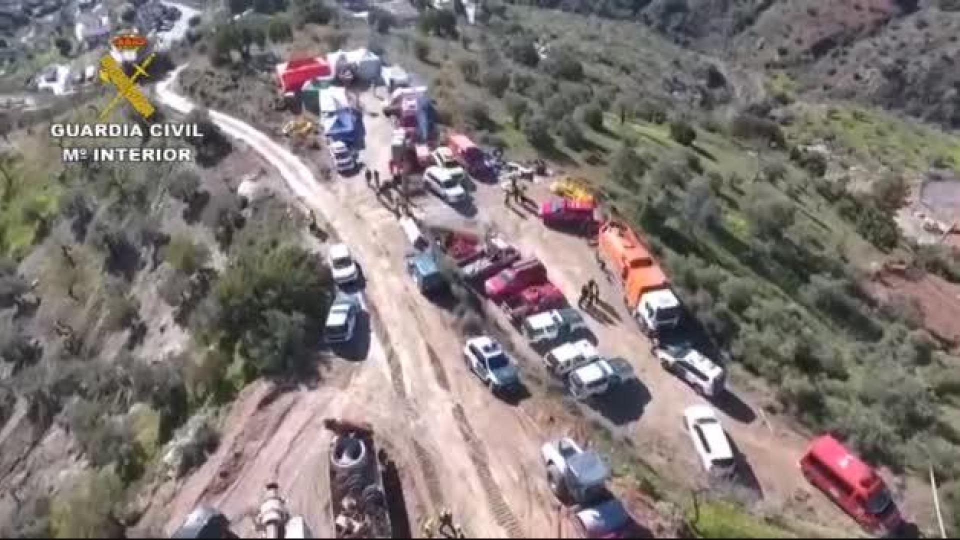 La Guardia Civil despliega un dron sobre el operativo de búsqueda de Julen