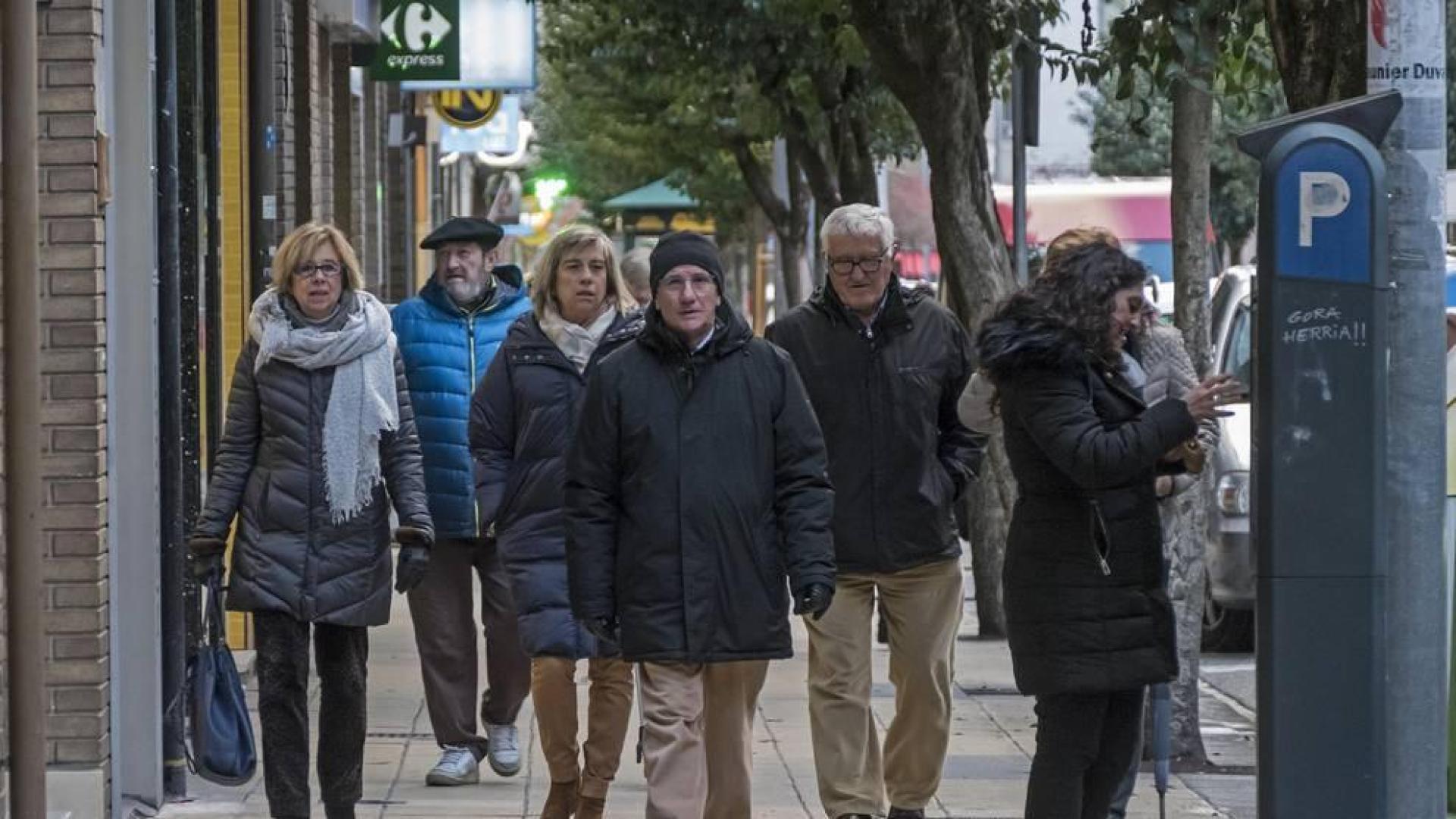 Paseo de la Inmaculada de Estella, una de las principales vías comerciales de la ciudad en una imagen de este viernes por la tarde.