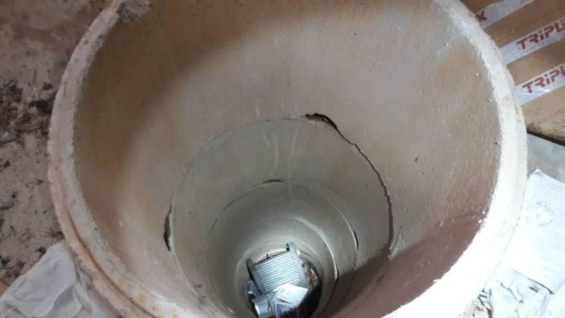 El pozo localizado en el terreno en el que se intervino.