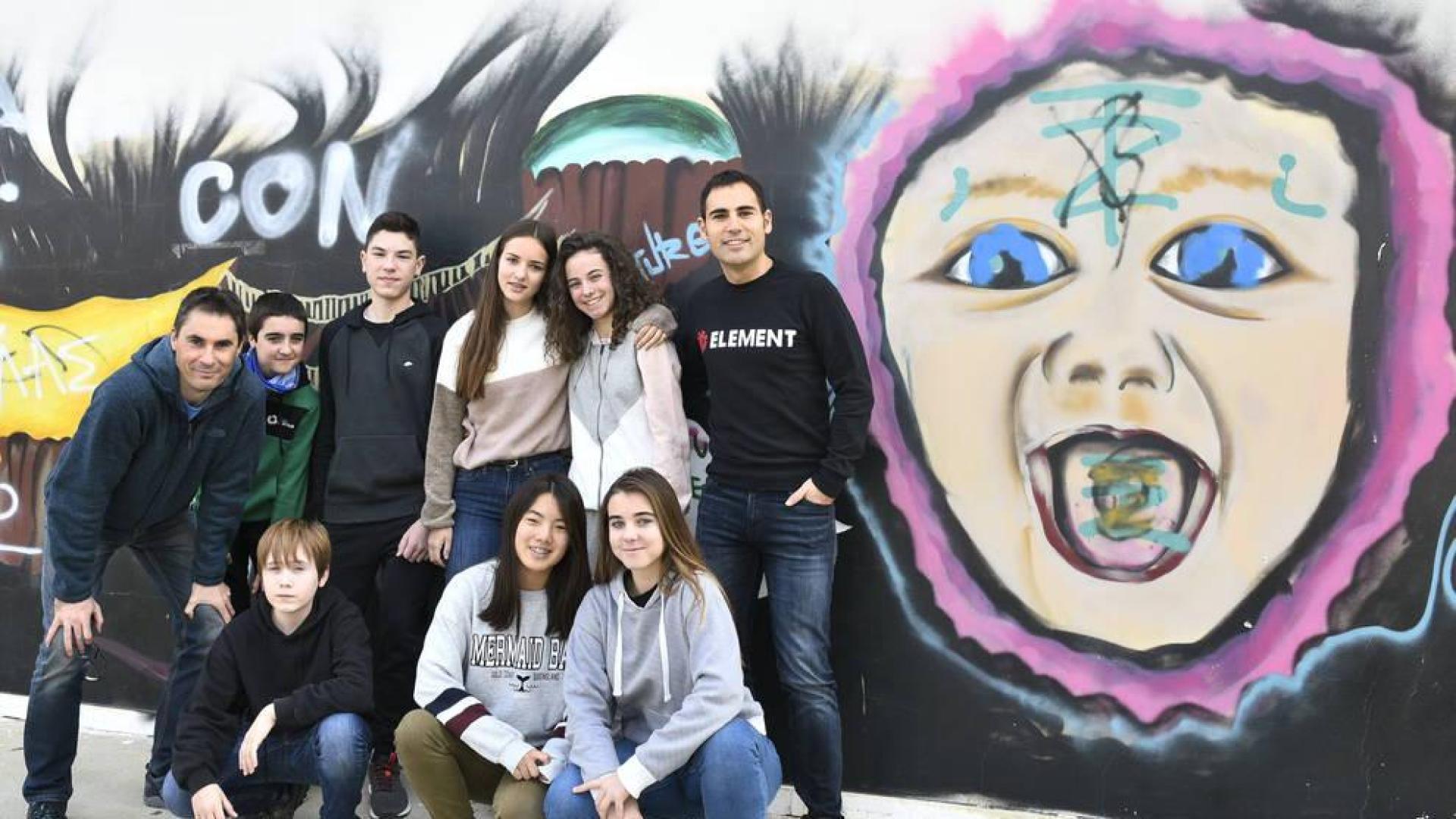 Los alumnos de 3º de ESO de la ikastola de Estella que han viajado hasta Chipre con el programa europeo Erasmus+.