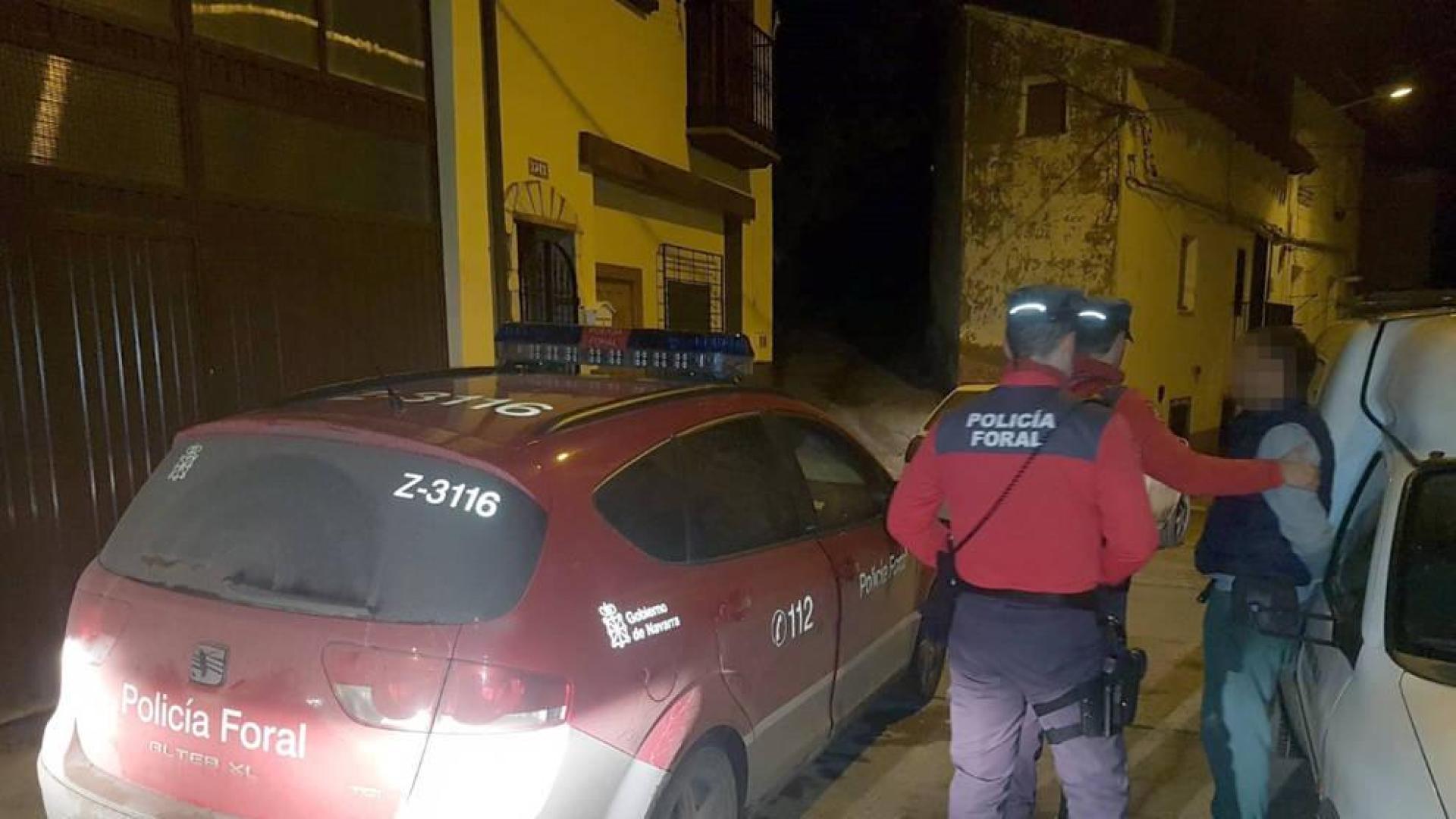 Momento de la detención en Lodosa.
