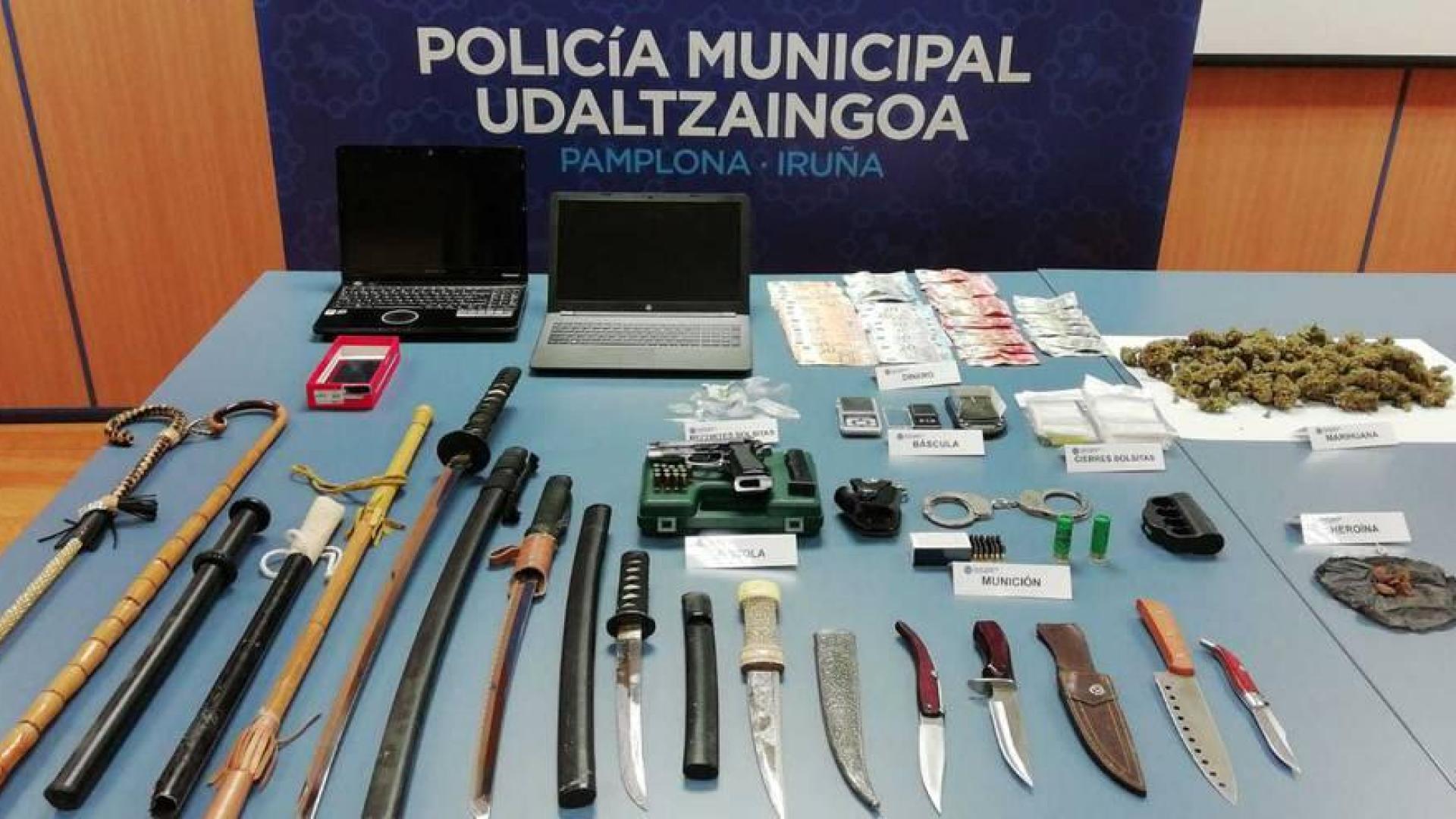 La Policía Municipal desmantela dos puntos de venta de droga en Pamplona