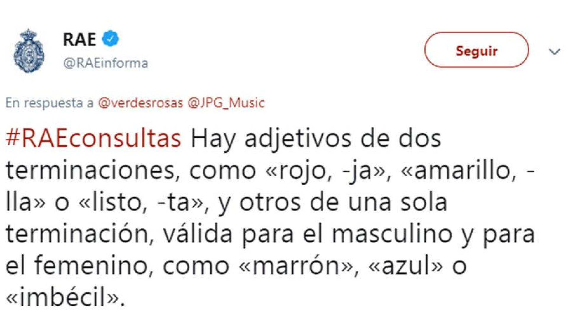 Un 'zasca' de la RAE ante una consulta en Twitter se hace viral