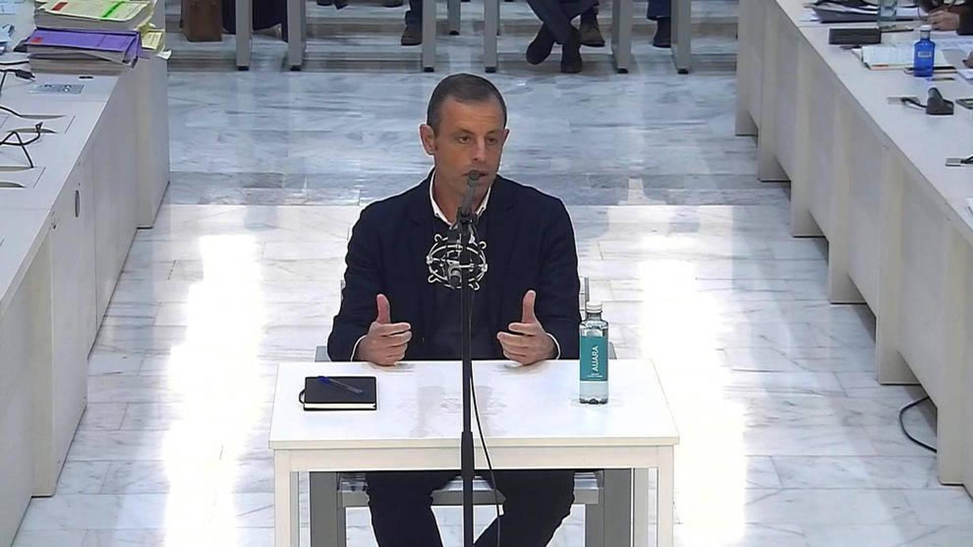 Imagen captada de la señal institucional de la Audiencia Nacional del expresidente del Fútbol Club Barcelona Sandro Rosell.