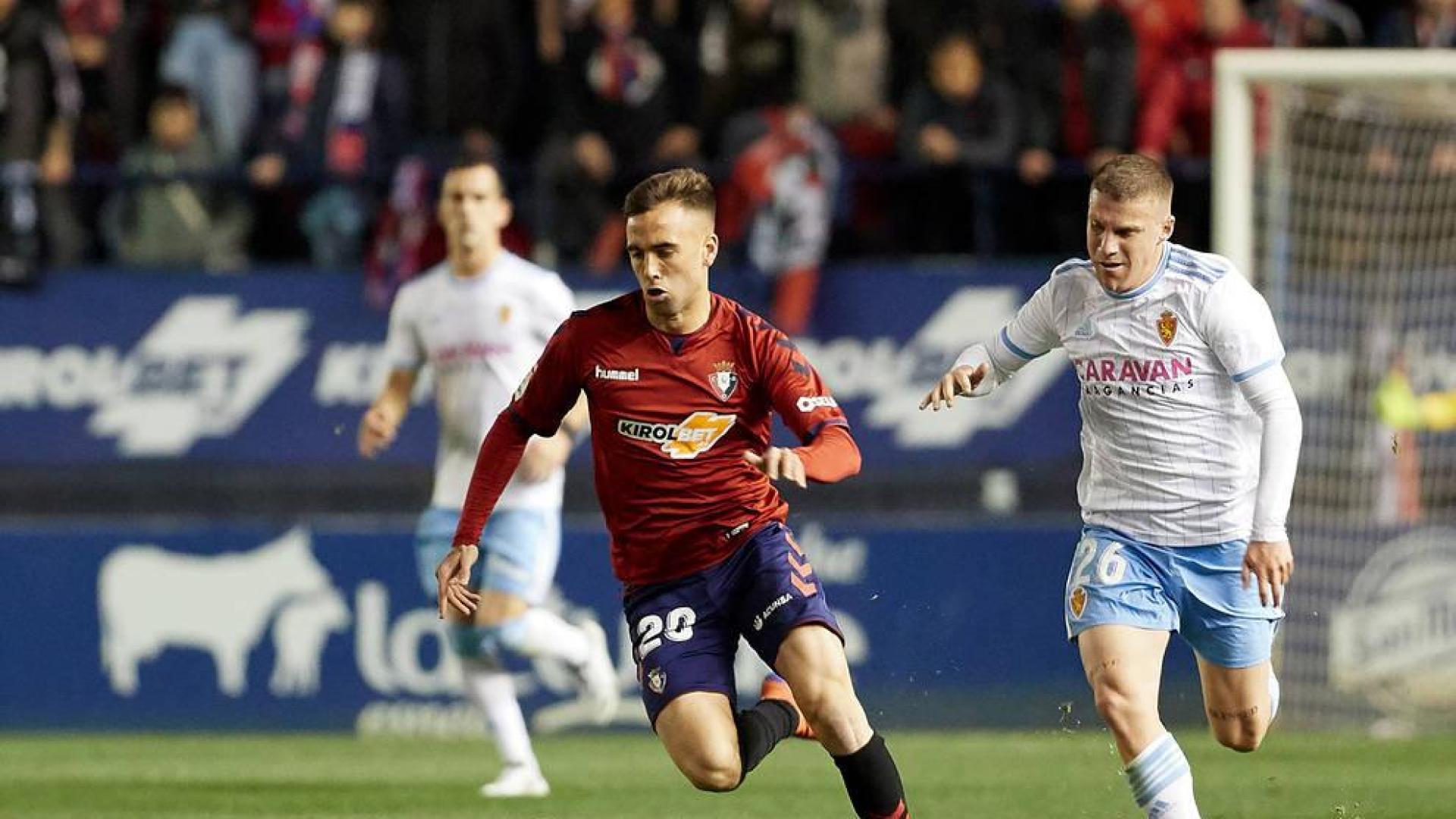 Rober Ibáñez, en el partido frente al Zaragoza.
