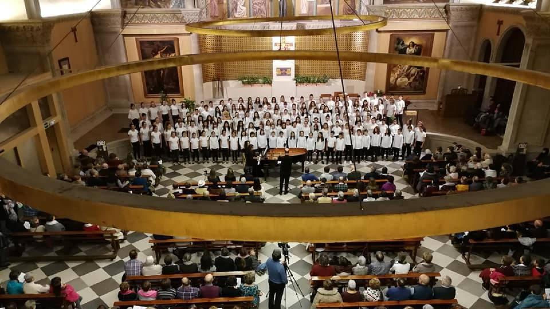 Imagen de uno de los conciertos de la obra 'Per Agrum' celebrados en la parroquia de San Antonio de Pamplona.