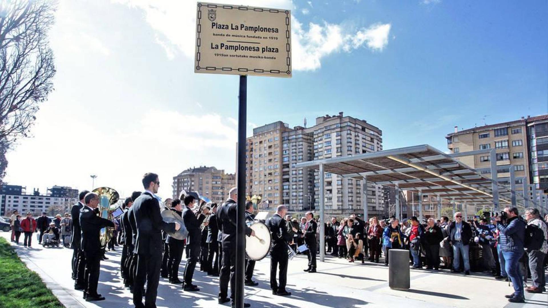 La banda musical la Pamplonesa ya tiene una plaza con su nombre