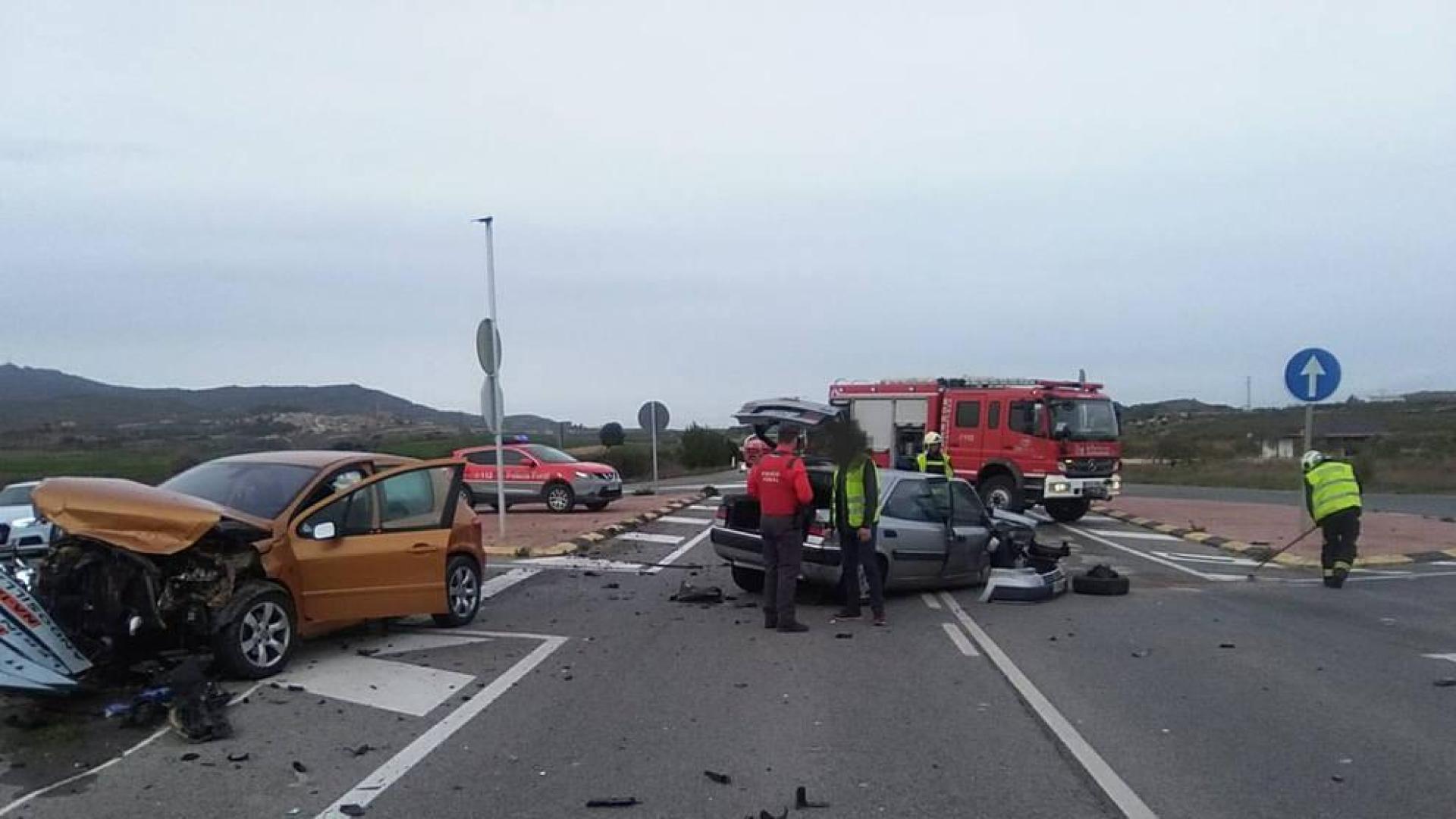 Trasladada una persona al hospital tras un accidente en la NA-122, en el cruce de Arróniz