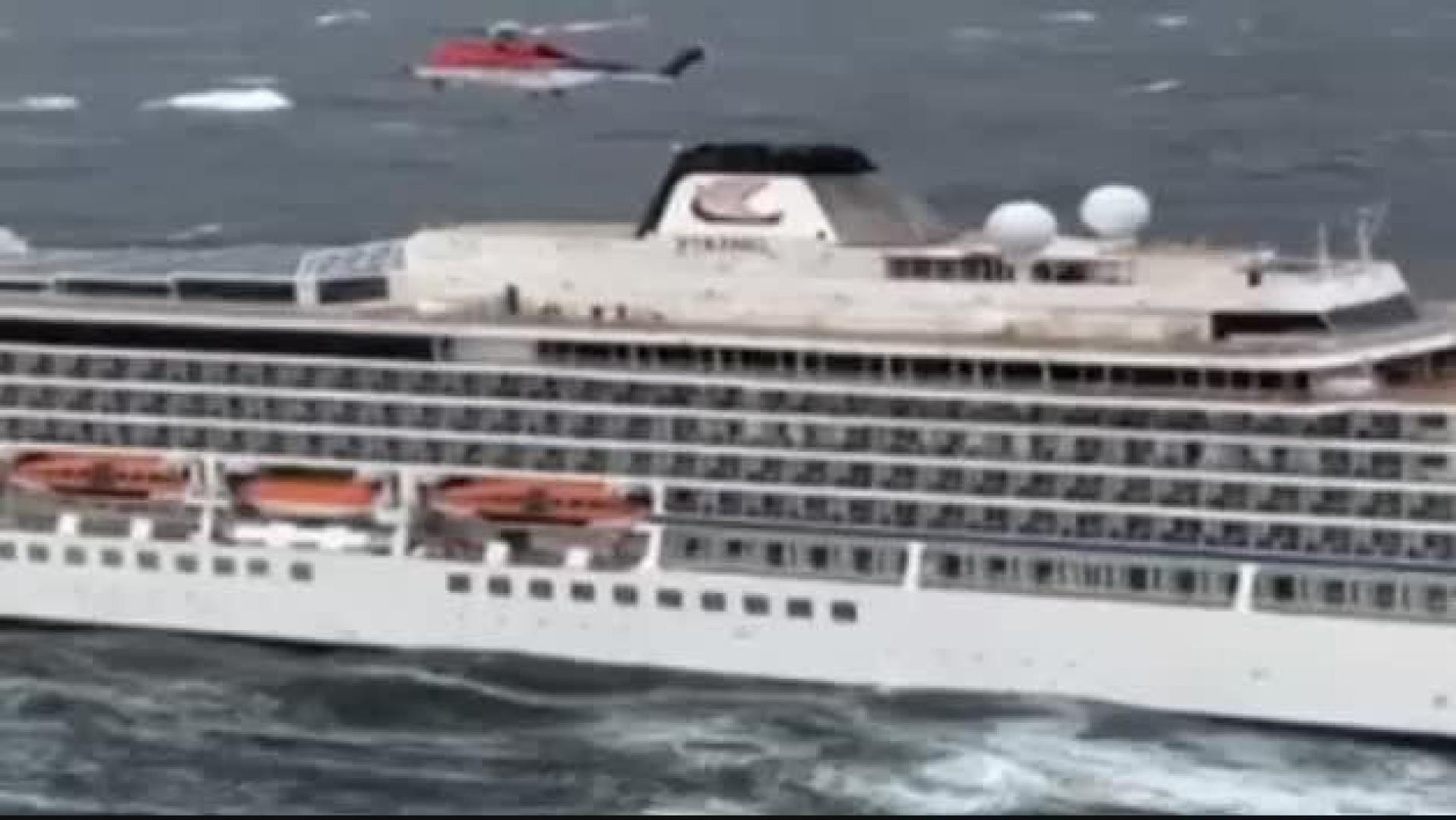 Complicado rescate de los 1.300 pasajeros de un crucero en Noruega