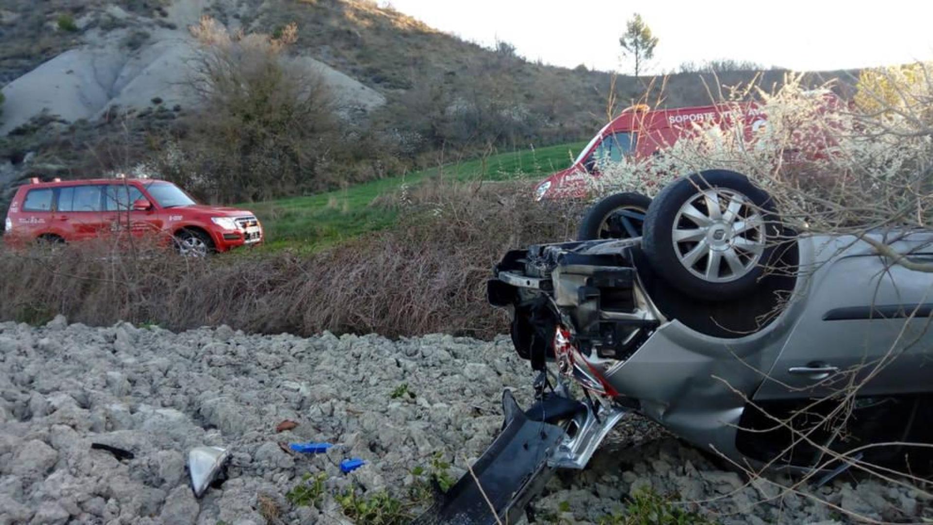 Un herido grave en un accidente de tráfico en la NA-150