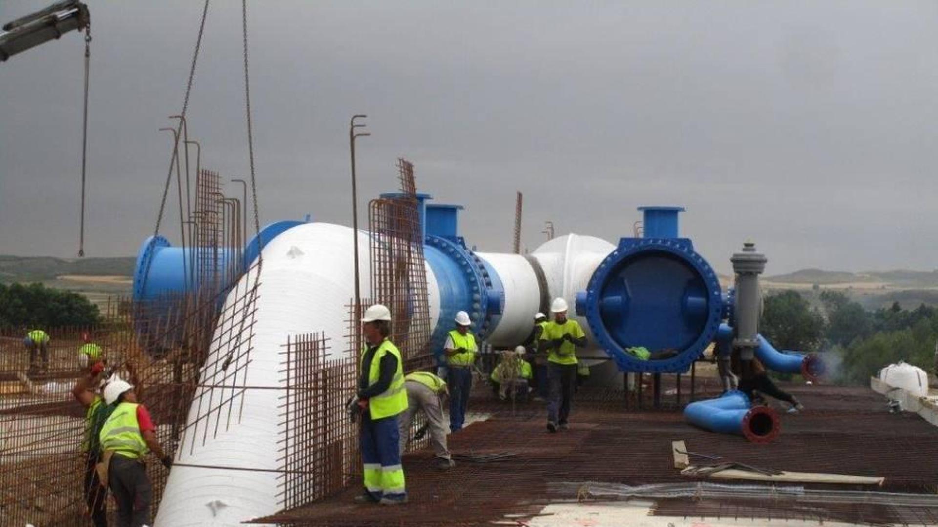 Imagen de obras en la ampliación de la 1ª fase del Canal de Navarra.
