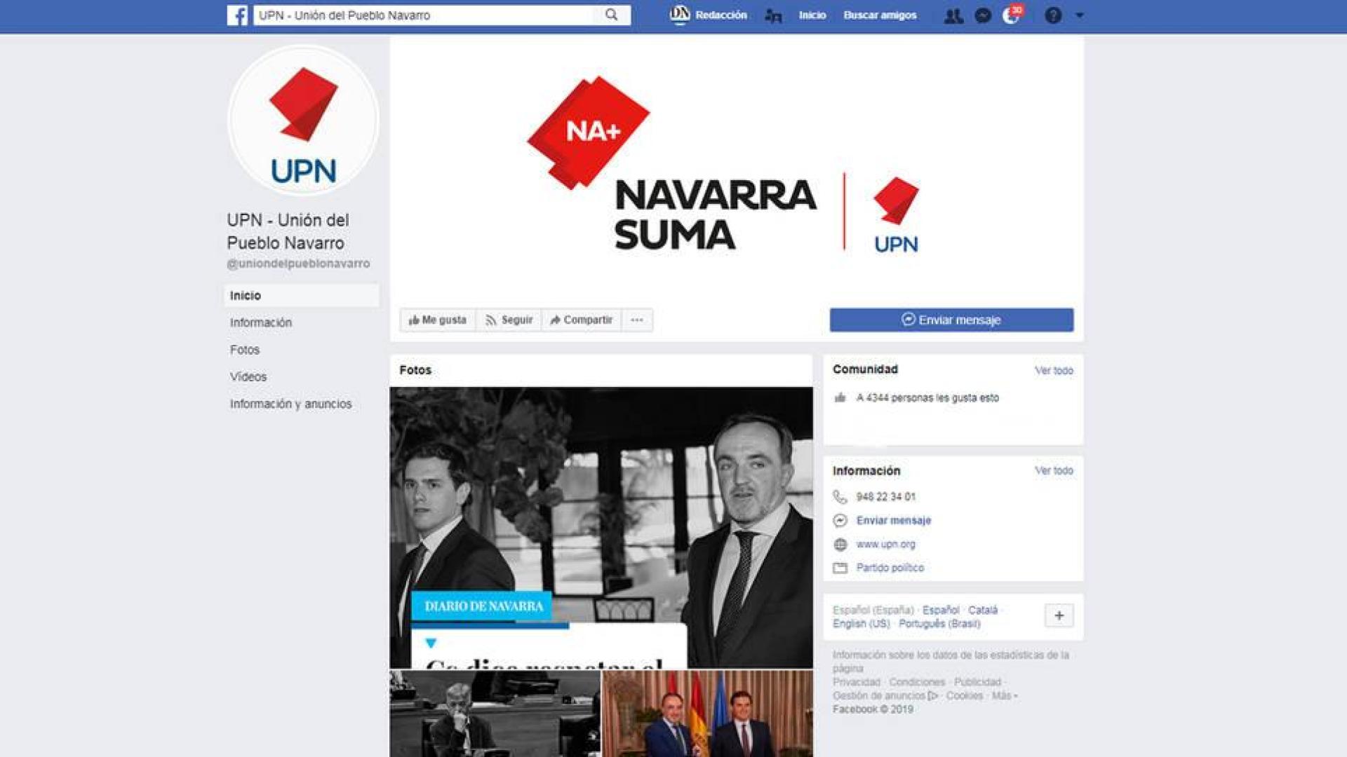 La Junta Electoral insta a UPN a retirar publicidad electoral de Facebook