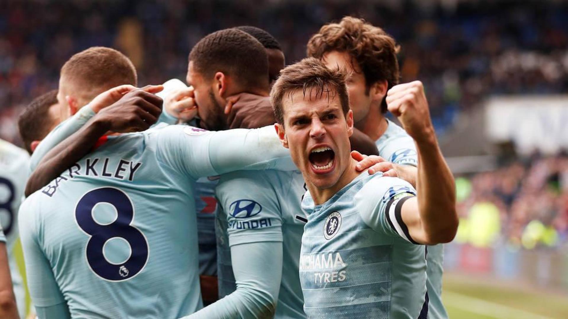 César Azpilicueta inicia la remontada del Chelsea en Cardiff