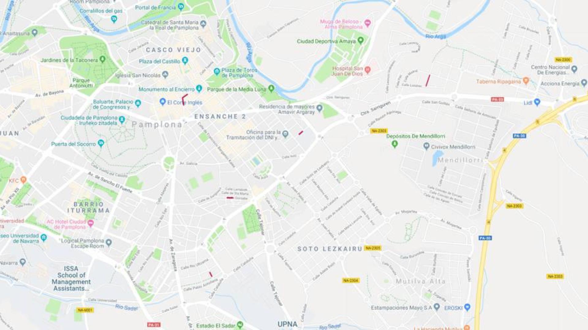 Estos son los cortes de tráfico previstos para este martes en Pamplona