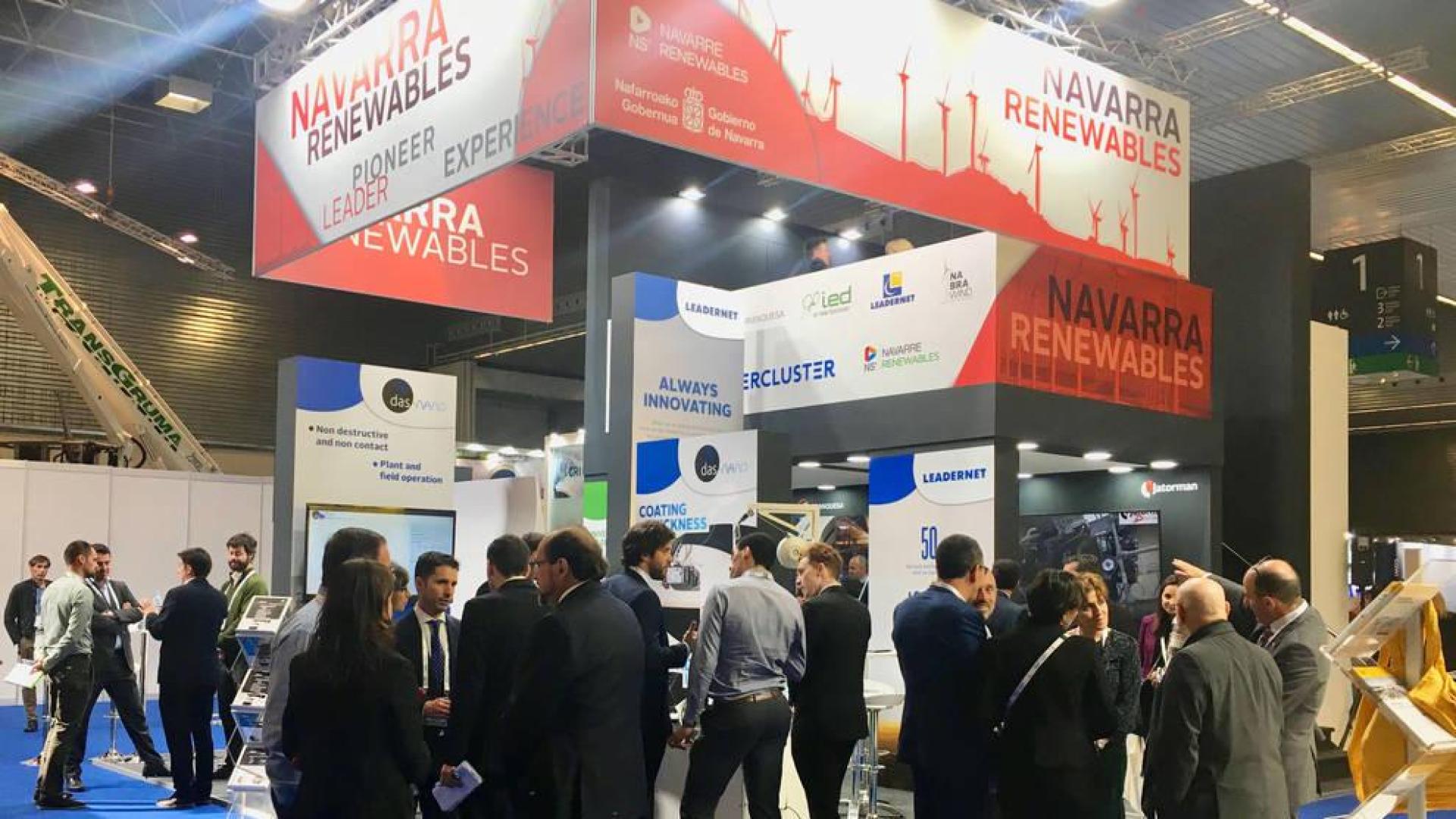 Pabellón de Navarra en la feria WindEurope de Bilbao.