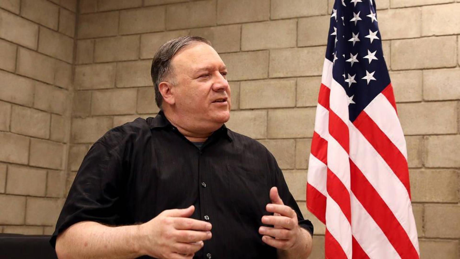 El secretario de Estado de EE UU, Mike Pompeo, durante una entrevista con Efe este domingo en la fronteriza ciudad de Cúcuta (Colombia).