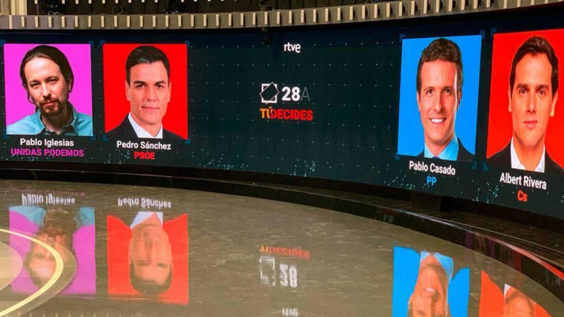 El debate en RTVE este lunes lo empezará Rivera y lo cerrará Sánchez