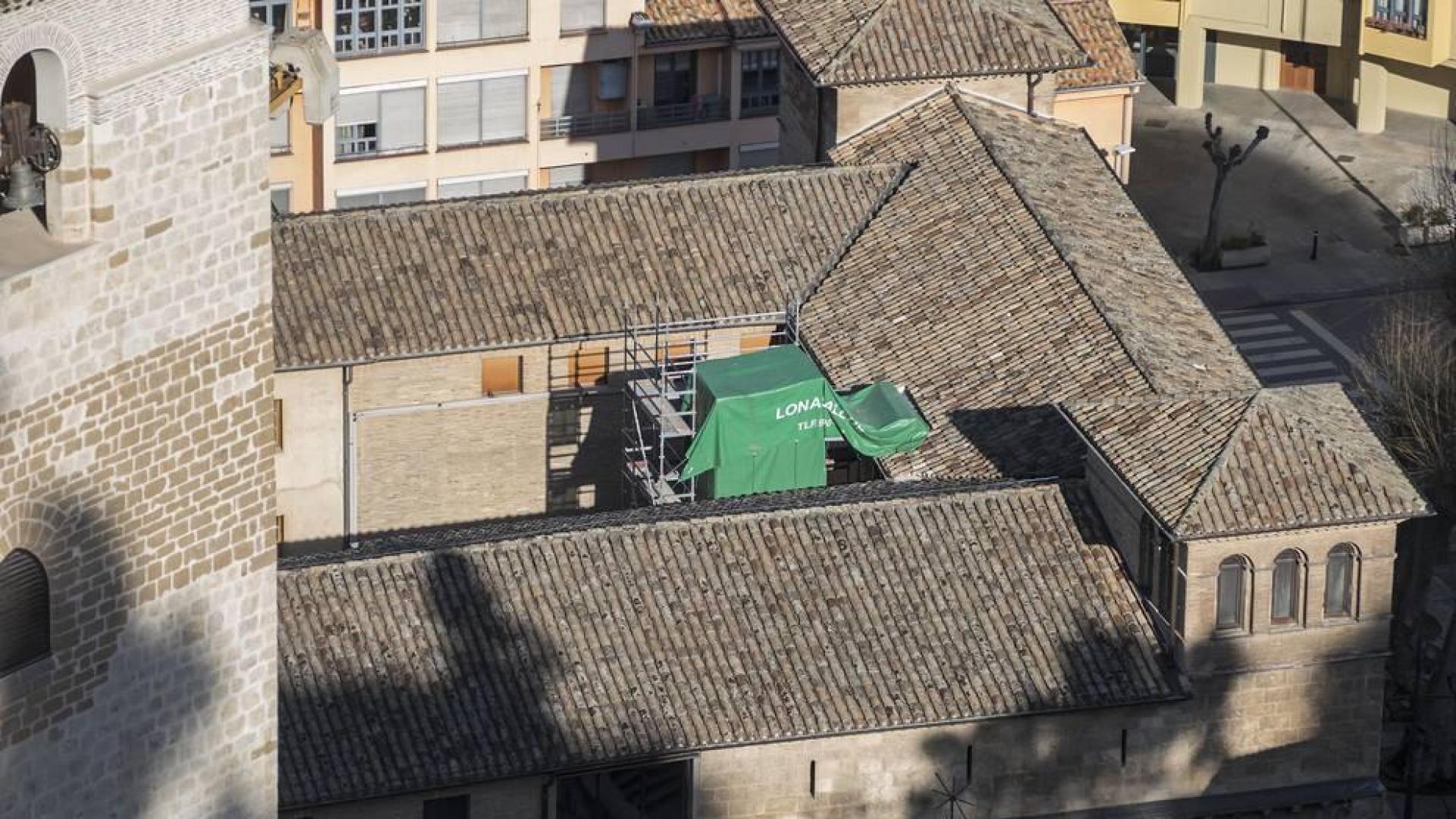 El material que ha retrasado la apertura del Maeztu, ya en Estella