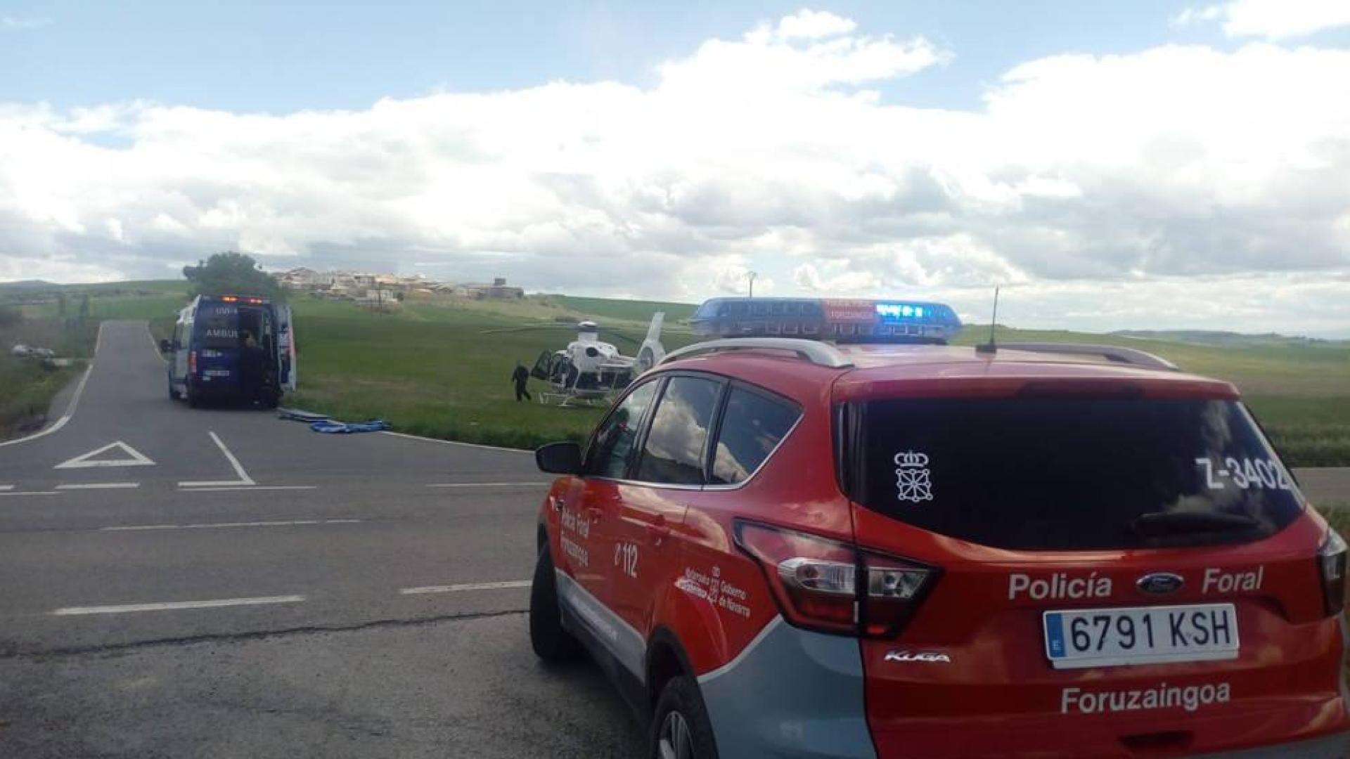 Herido con pronóstico reservado en un accidente laboral en Yerri