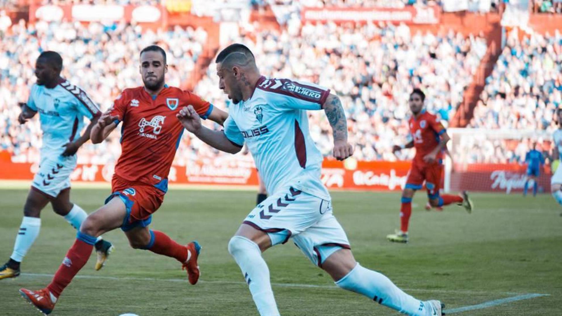 Un momento del partido que enfrentó a Albacete y Numancia