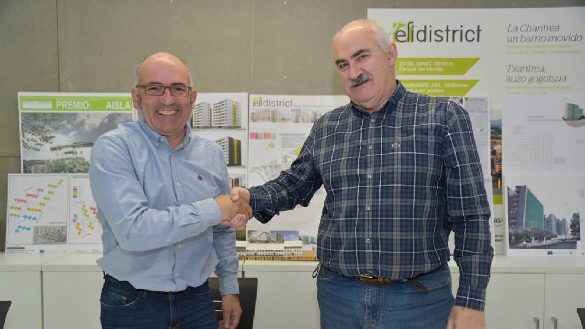Firma del convenio para duplicar las rehabilitaciones energéticas en la Txantrea