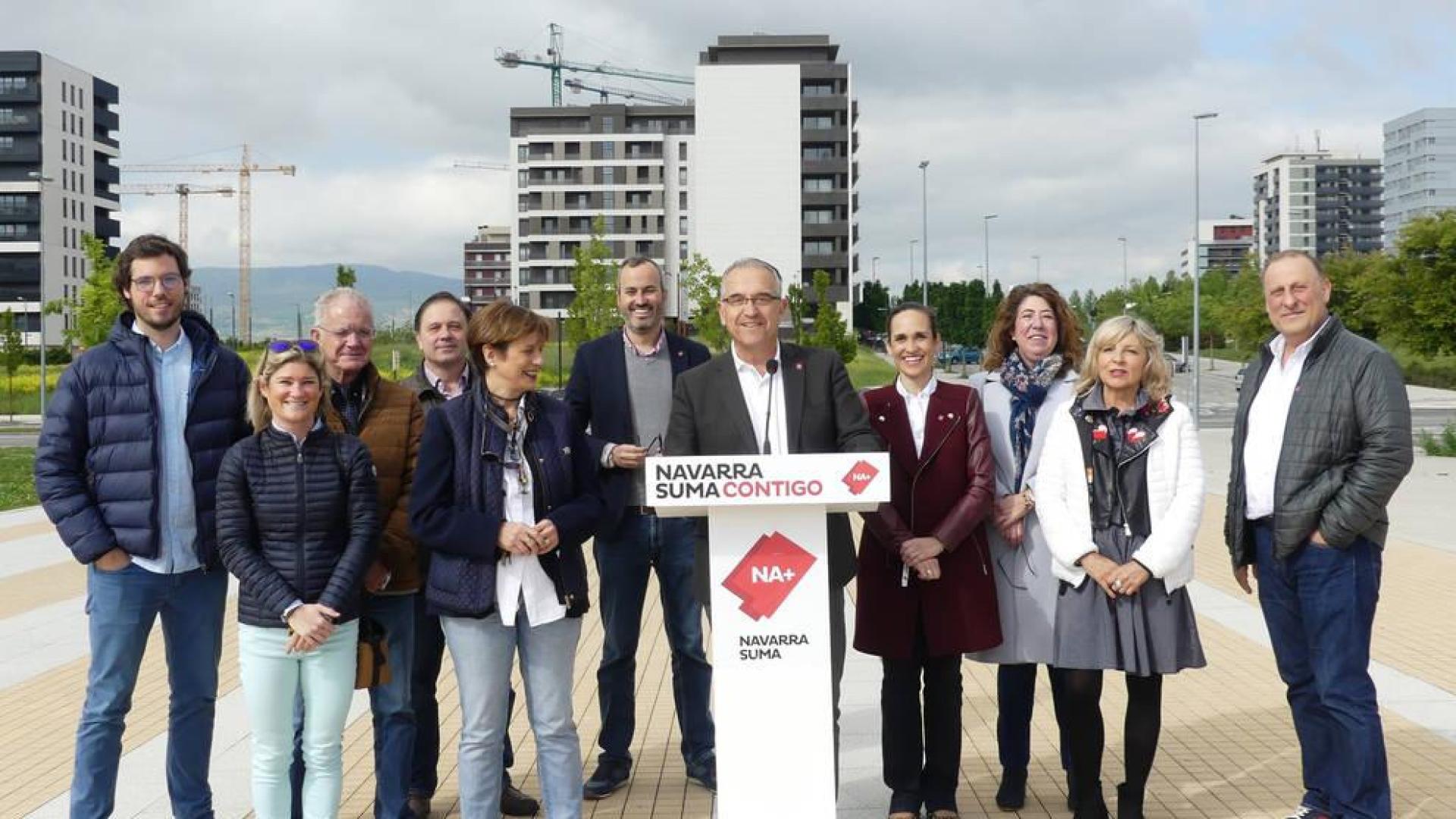 Enrique Maya en un acto electoral de UPN en Pamplona