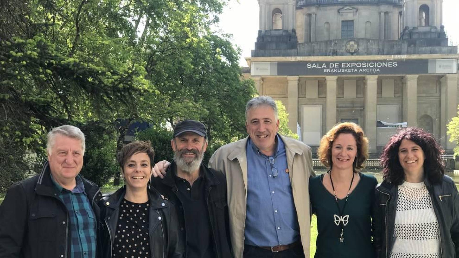 Joseba Asiron, candidato de EH Bildu a la Alcaldía de Pamplona, en un acto de la campaña electoral
