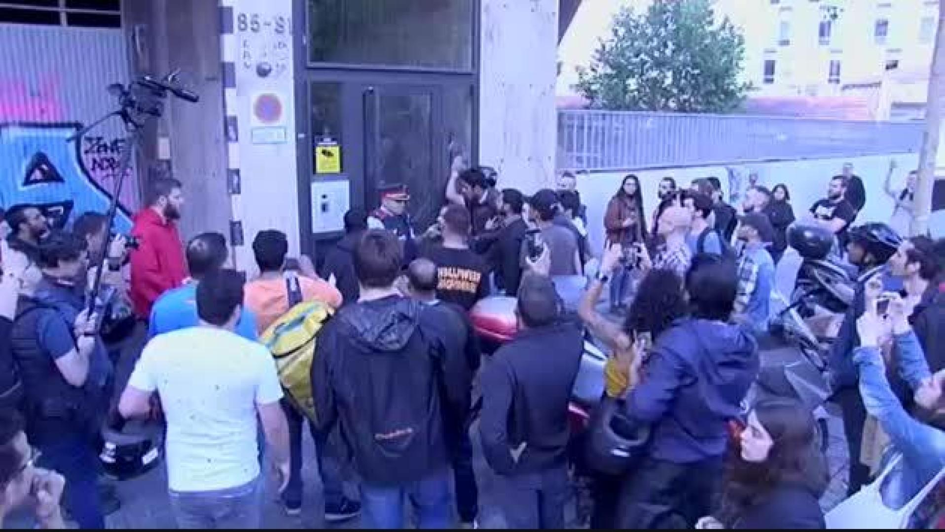 Los repartidores de Glovo protestan en las calles de Barcelona