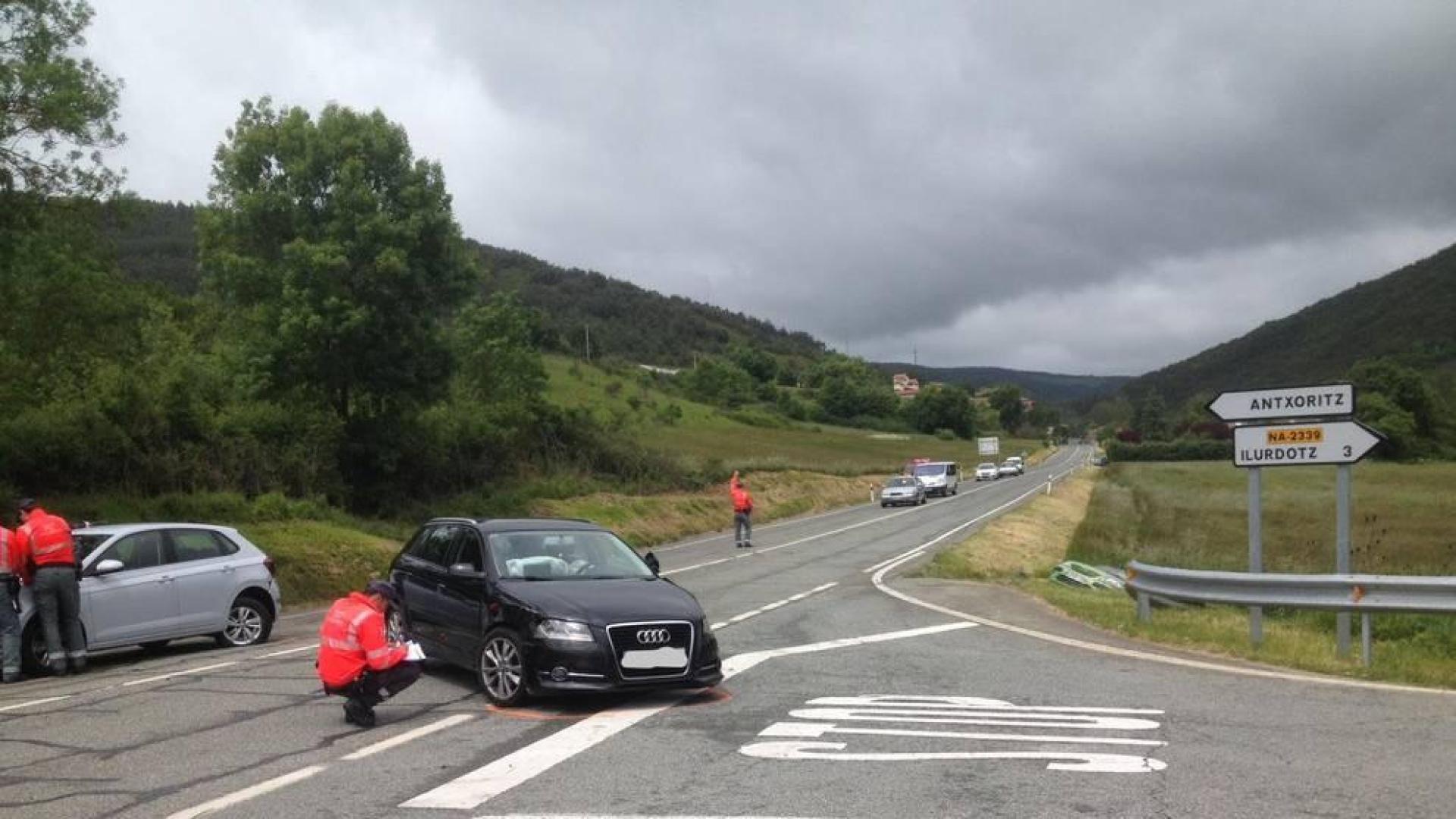 Atropellado un peregrino en Ilurdotz en un accidente con tres vehículos implicados