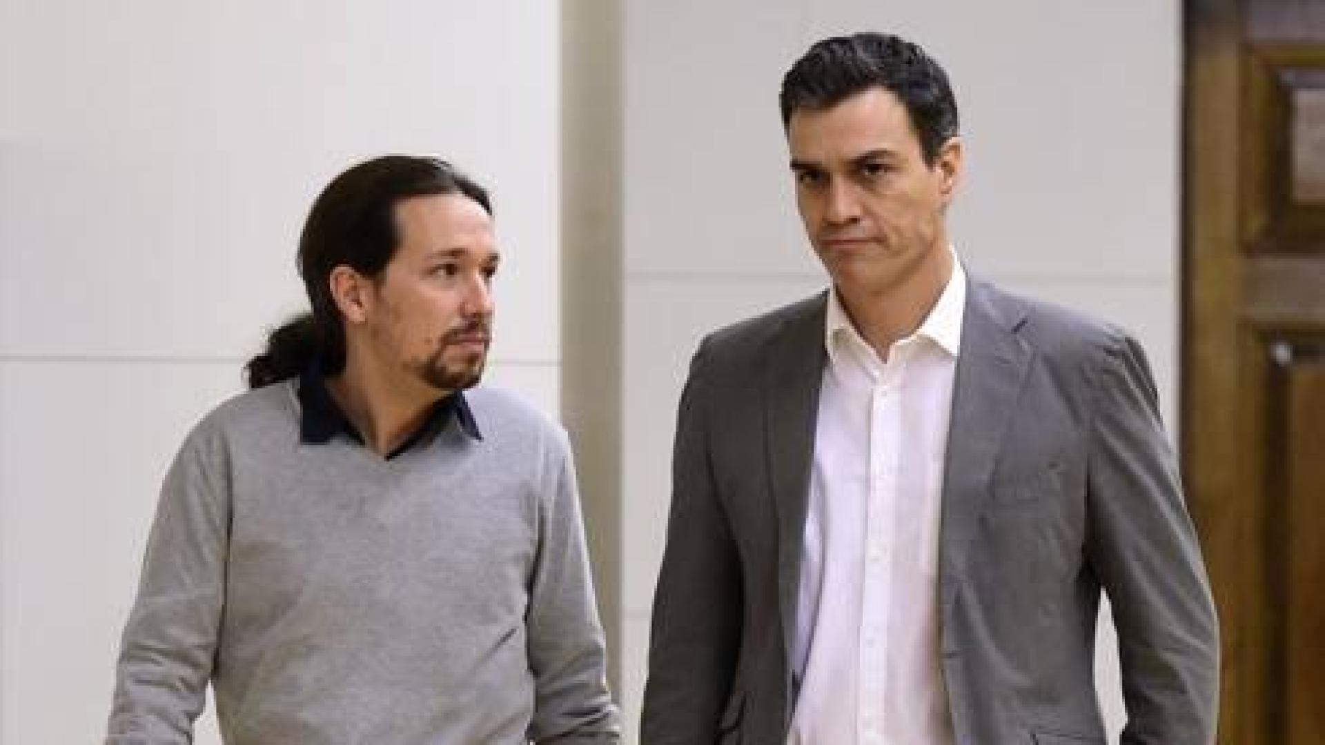 Pablo Iglesias y Pedro Sánchez.