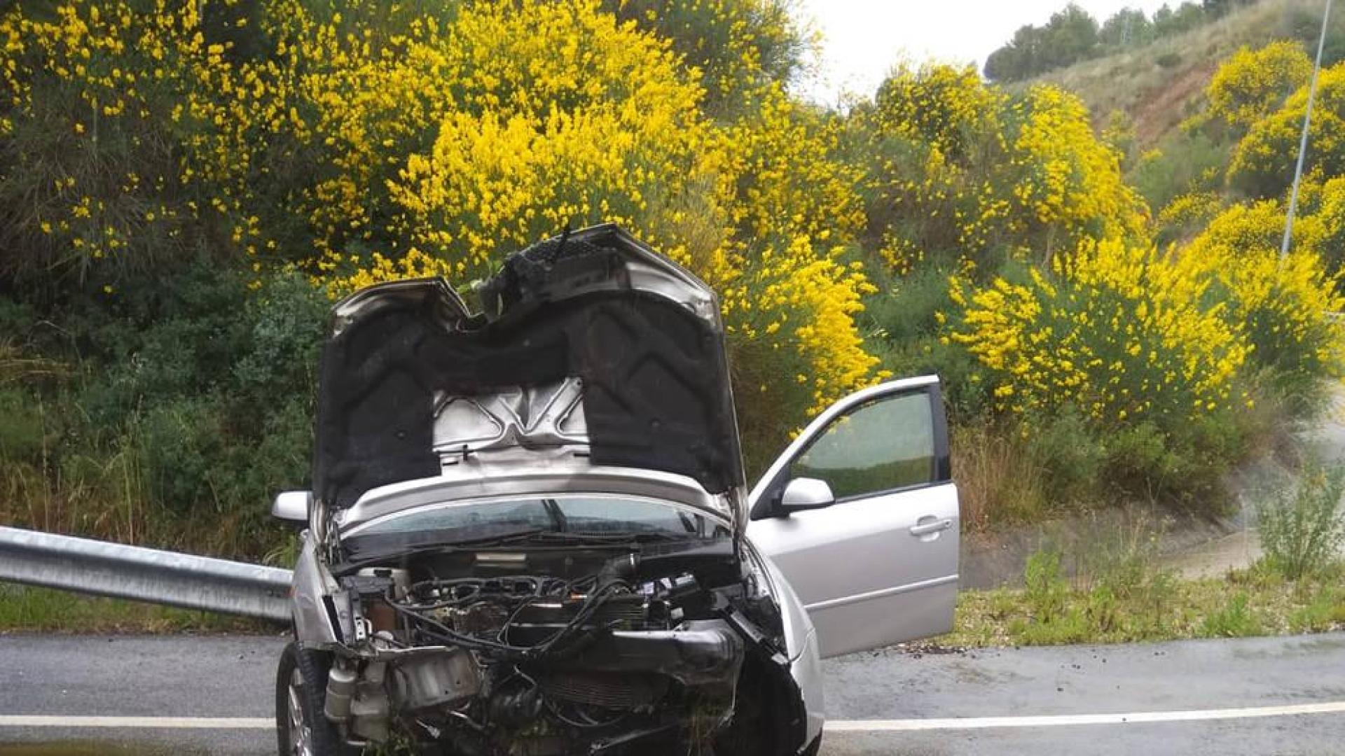 Herido un hombre de 75 años al caer 5 metros con su vehículo en la A-12