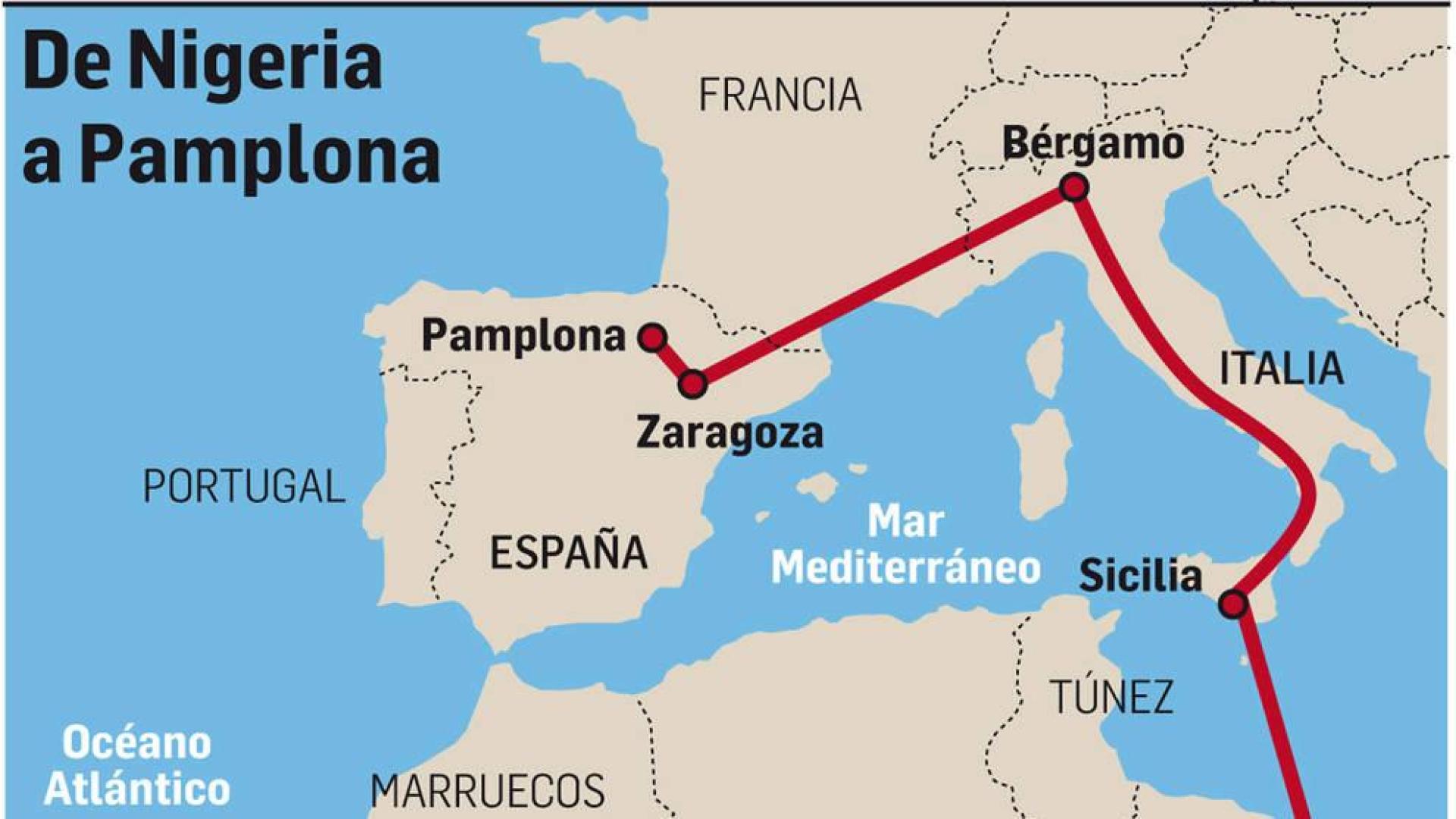 Gráfico que muestra el recorrido de la testigo protegido NA 5/16.