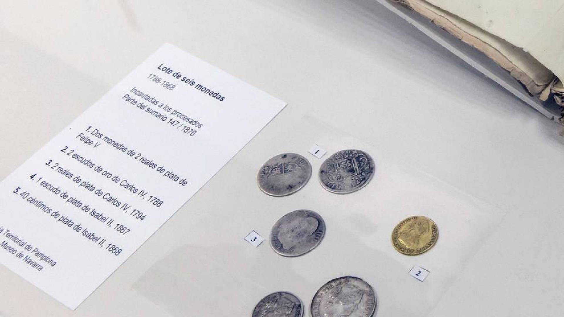 Las monedas originales del cambio.
