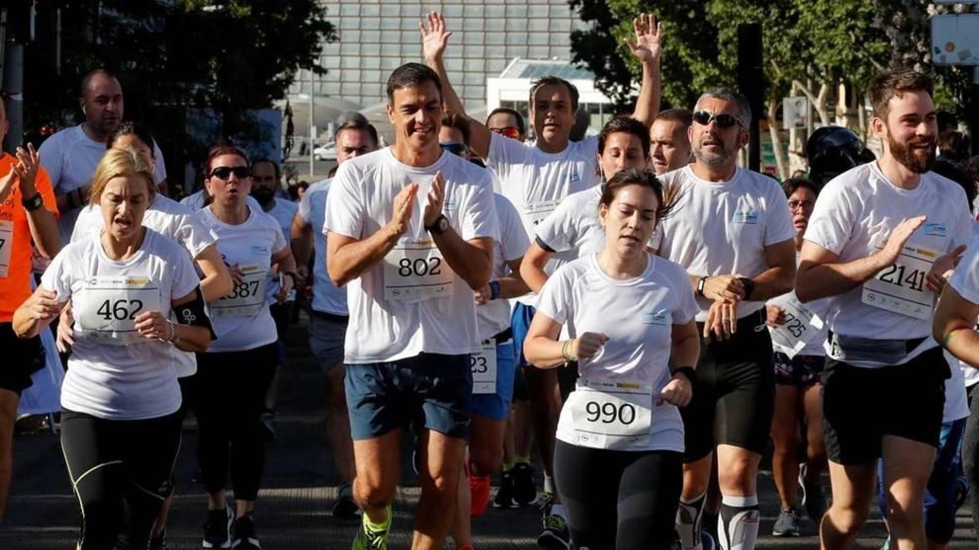 Pedro Sánchez corre contra la violencia de género en Madrid