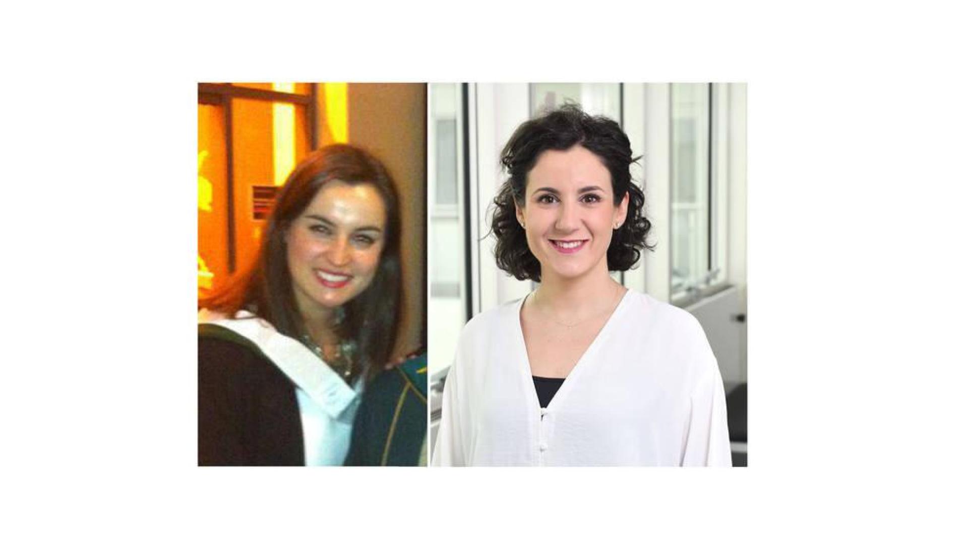 Isabel Soldevilla y Alejandra Piñera, dos de las becadas a las que el Gobierno foral les ha reclamado el dinero.