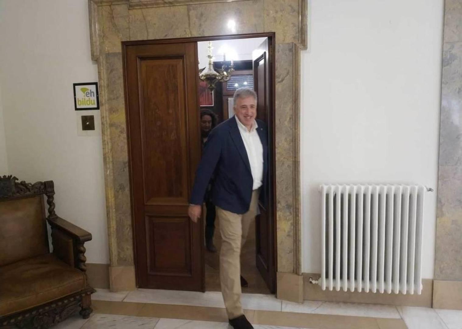 Joseba Asiron, en el Ayuntamiento.