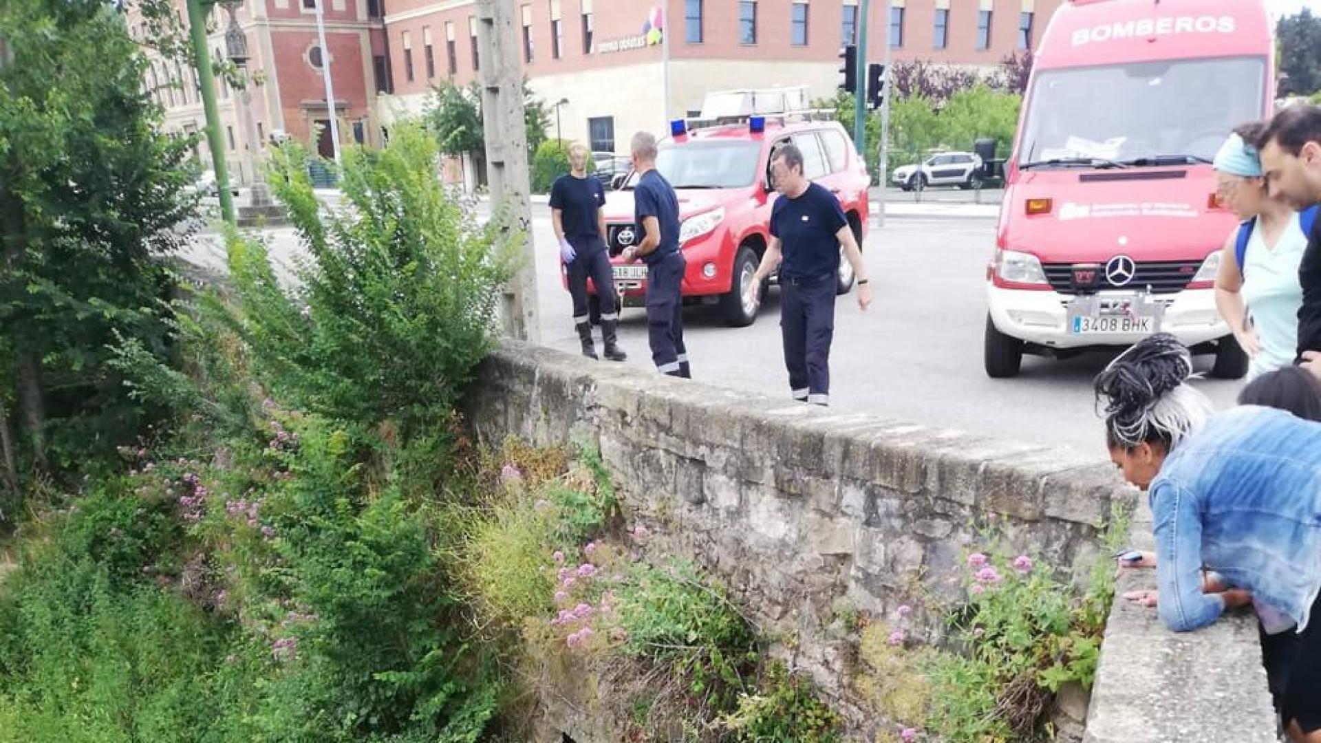 Rescatado tras caerse del puente de Santa Engracia en Pamplona
