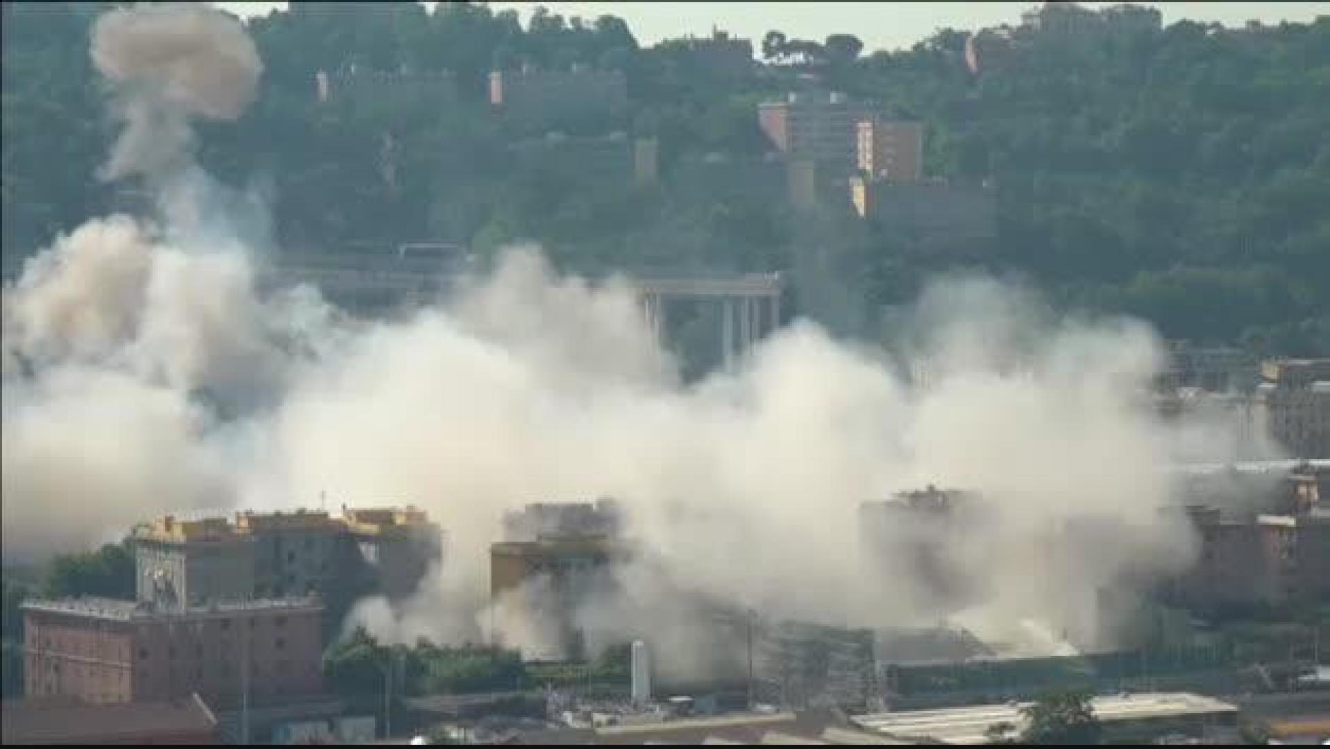Demolición del puente Morandi en Génova