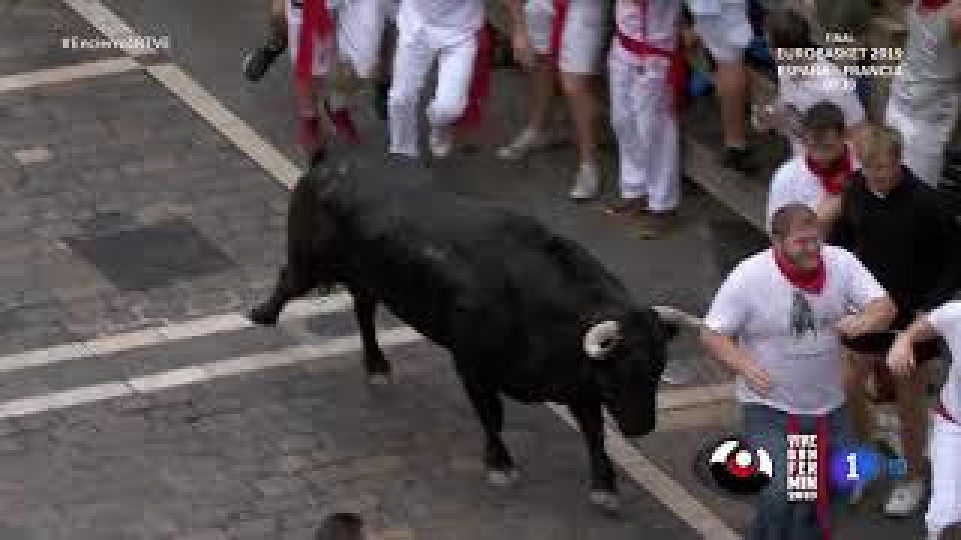 Corneado en Telefónica en el primer encierro de San Fermín 2019