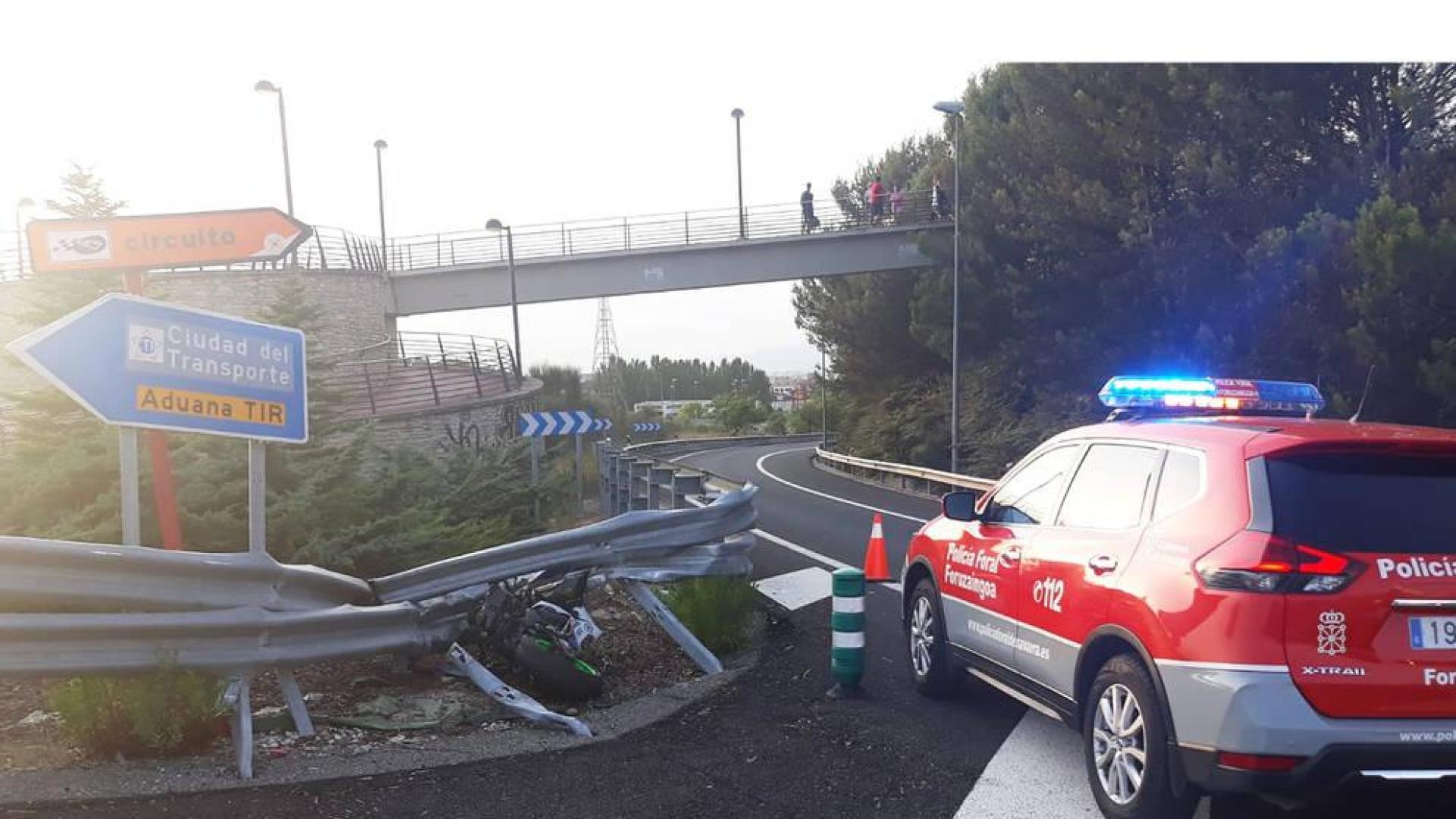 Muere un motorista de 36 años vecino de Pamplona en un accidente en la A-21