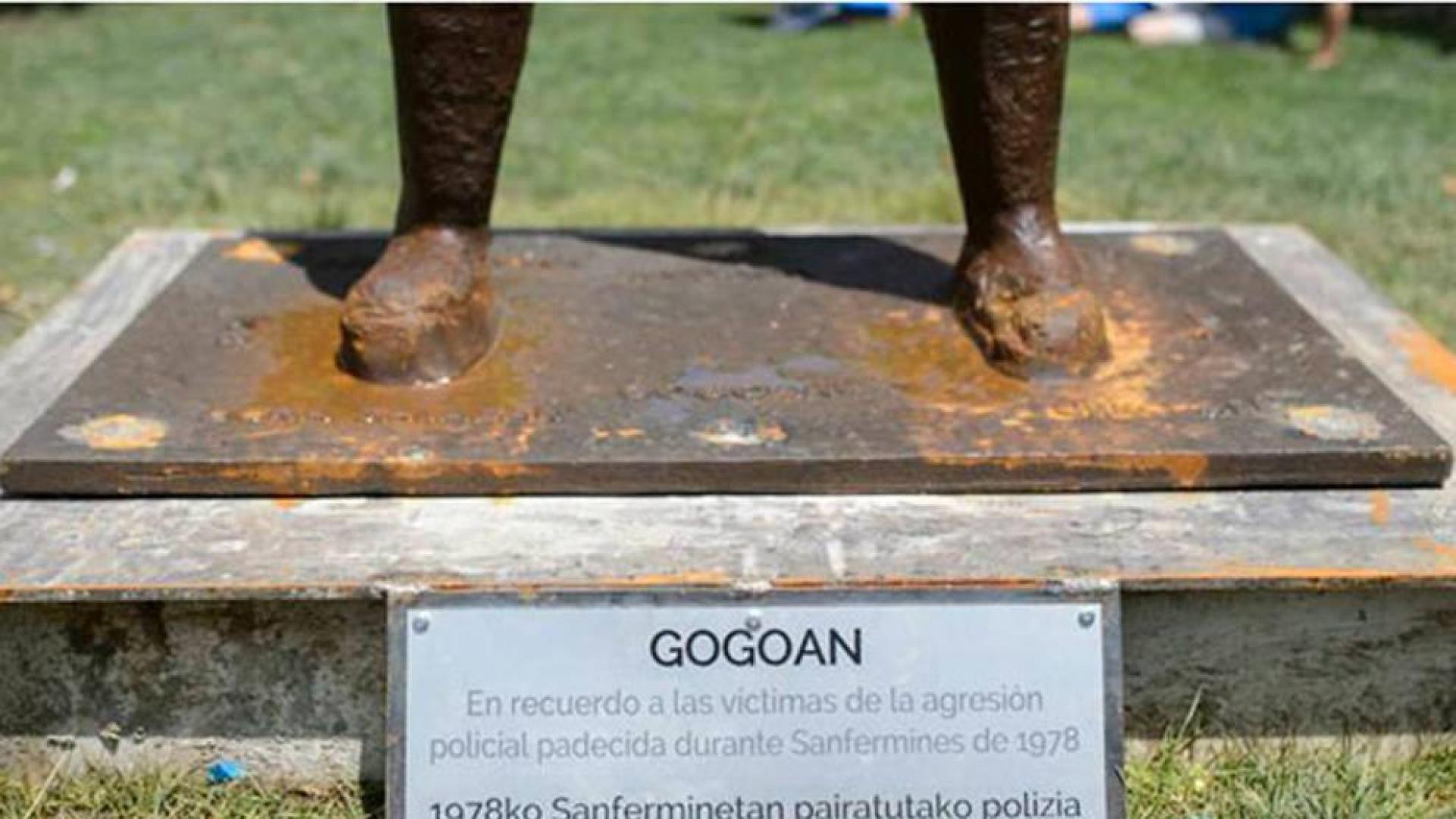 Placa sustraída del monumento Gogoan.