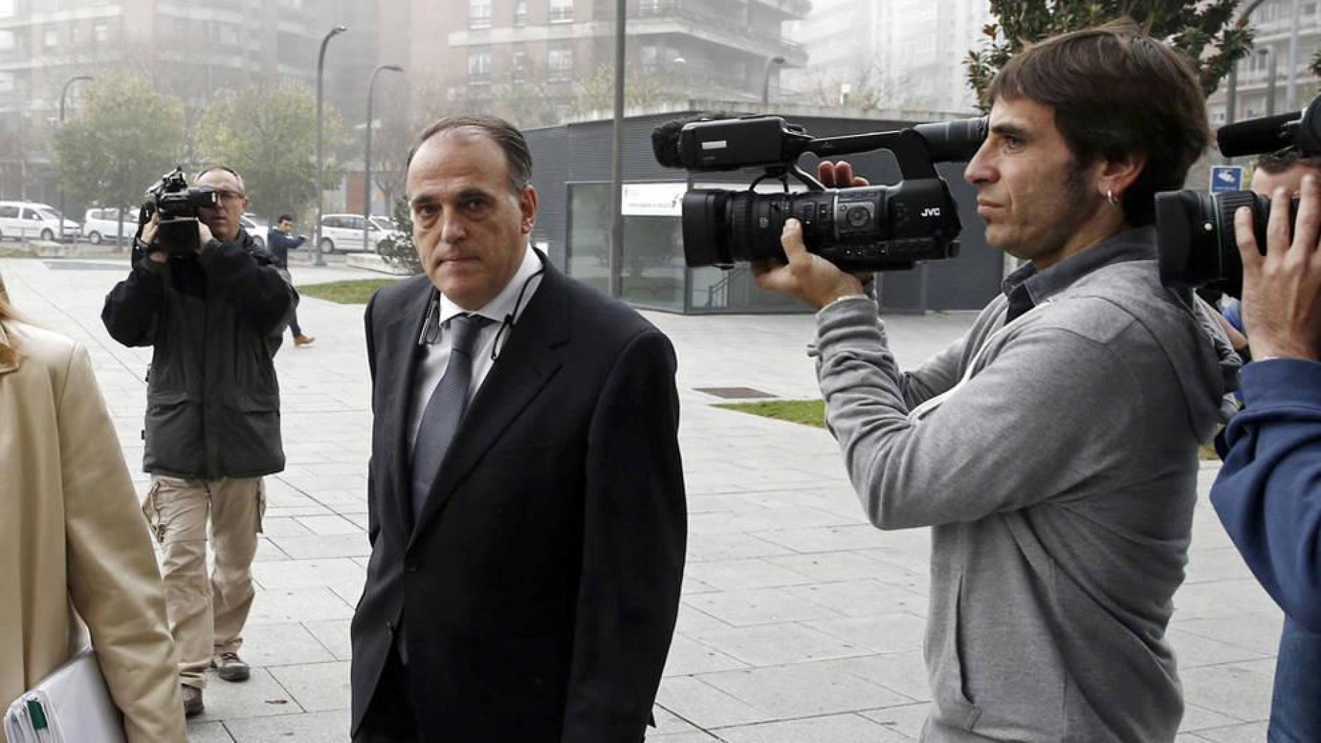 Tebas llega a la Audiencia para declarar sobre los amaños