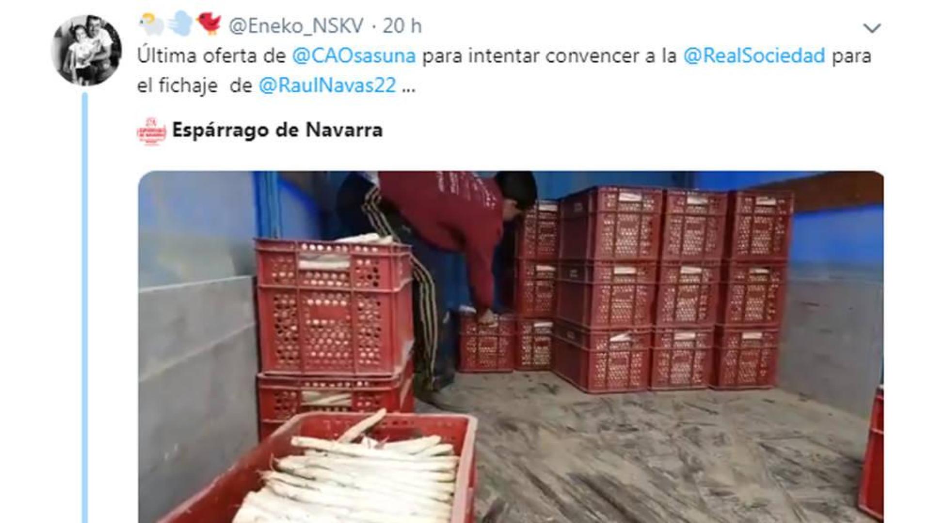 La respuesta de Raúl Navas a una broma sobre su posible fichaje por Osasuna