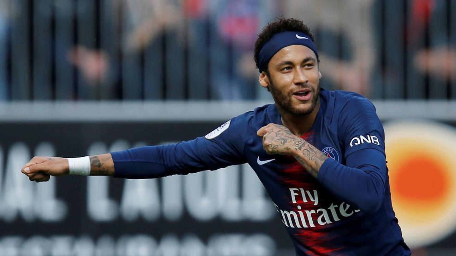 Neymar durante un partido contra el Angers.