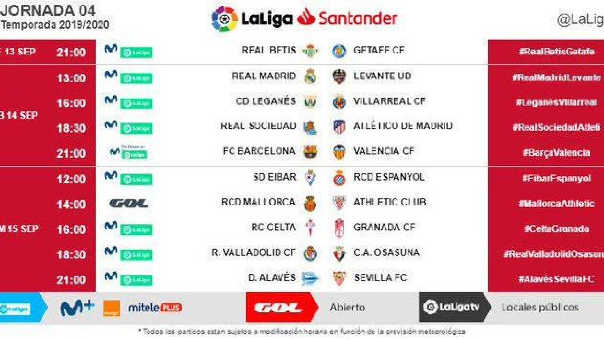 Osasuna ya conoce cuándo se enfrentará al Valladolid en la cuarta jornada