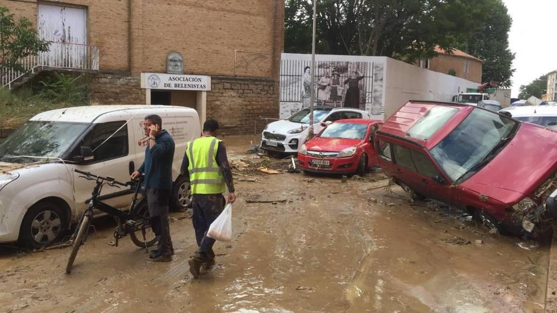 Fotos de las inundaciones en Olite y Tafalla