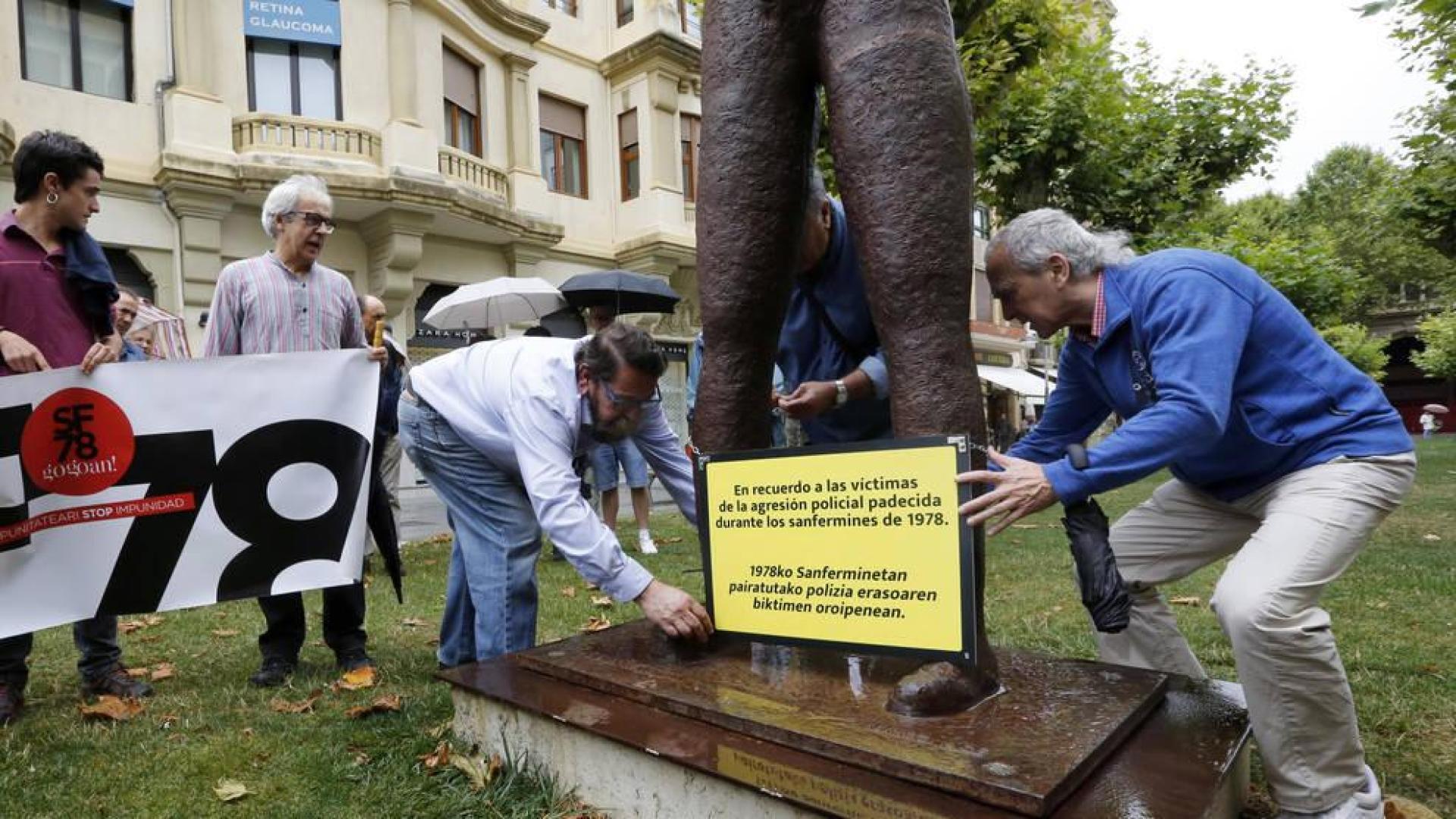 Denuncian y piden sanciones por sustraer la placa del monumento Gogoan