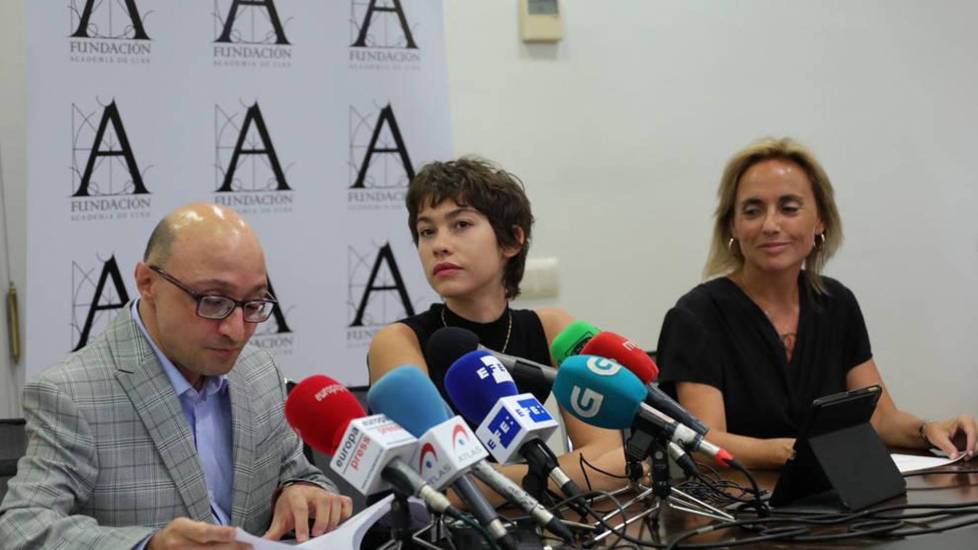 Jesús Vidal y Greta Fernández durante la lectura de de las películas españolas preseleccionadas para los Premios Oscar.